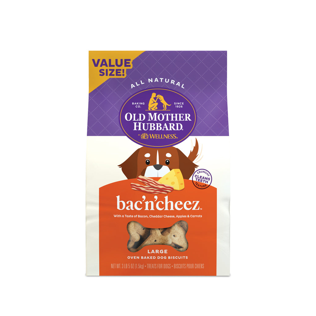 Old Mother Hubbard Bac'N'Cheez Dog Biscuits - Large, Natural Oven-Baked Treats (3.3 lb / 3 lb 5 oz)