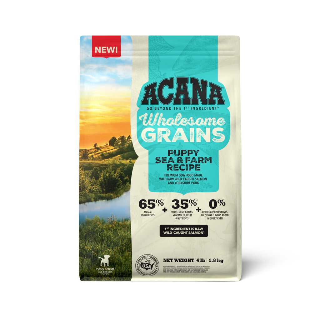 ACANA Wholesome Grains Puppy Sea & Farm Recipe Dry Dog Food, 4 lb Bag