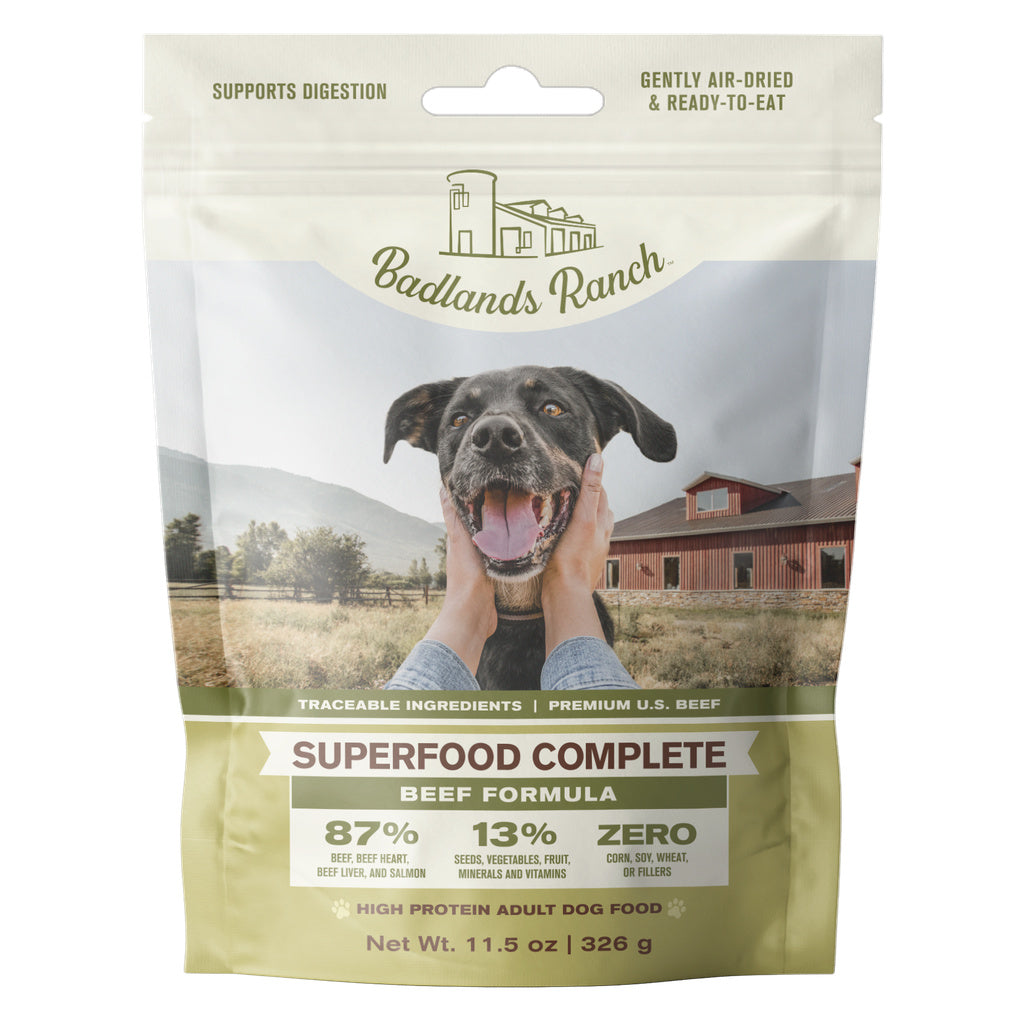 Badlands Ranch Superfood Complete Beef Air-Dried Dog Food - 11.5 oz Grain-Free Formula