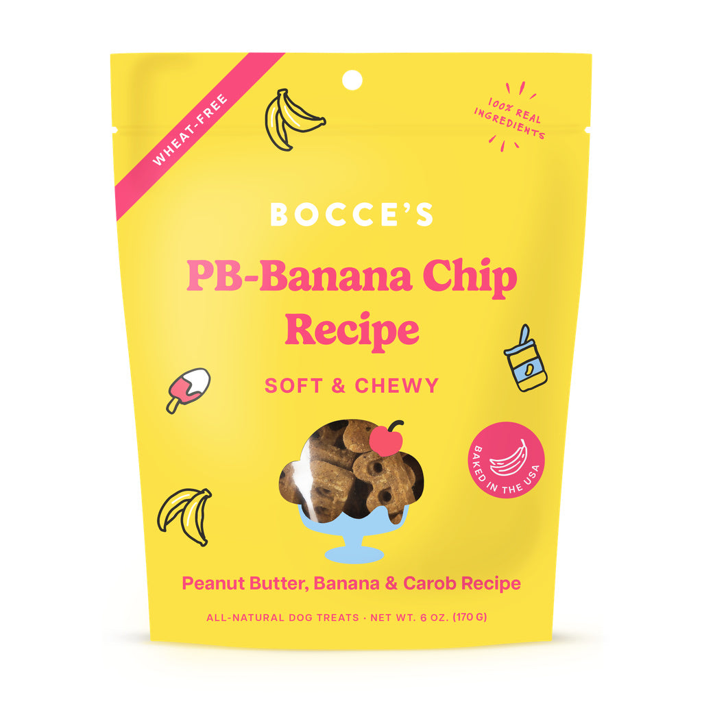 Bocce's Bakery PB Banana Chip Soft & Chewy Dog Treats, 6 oz