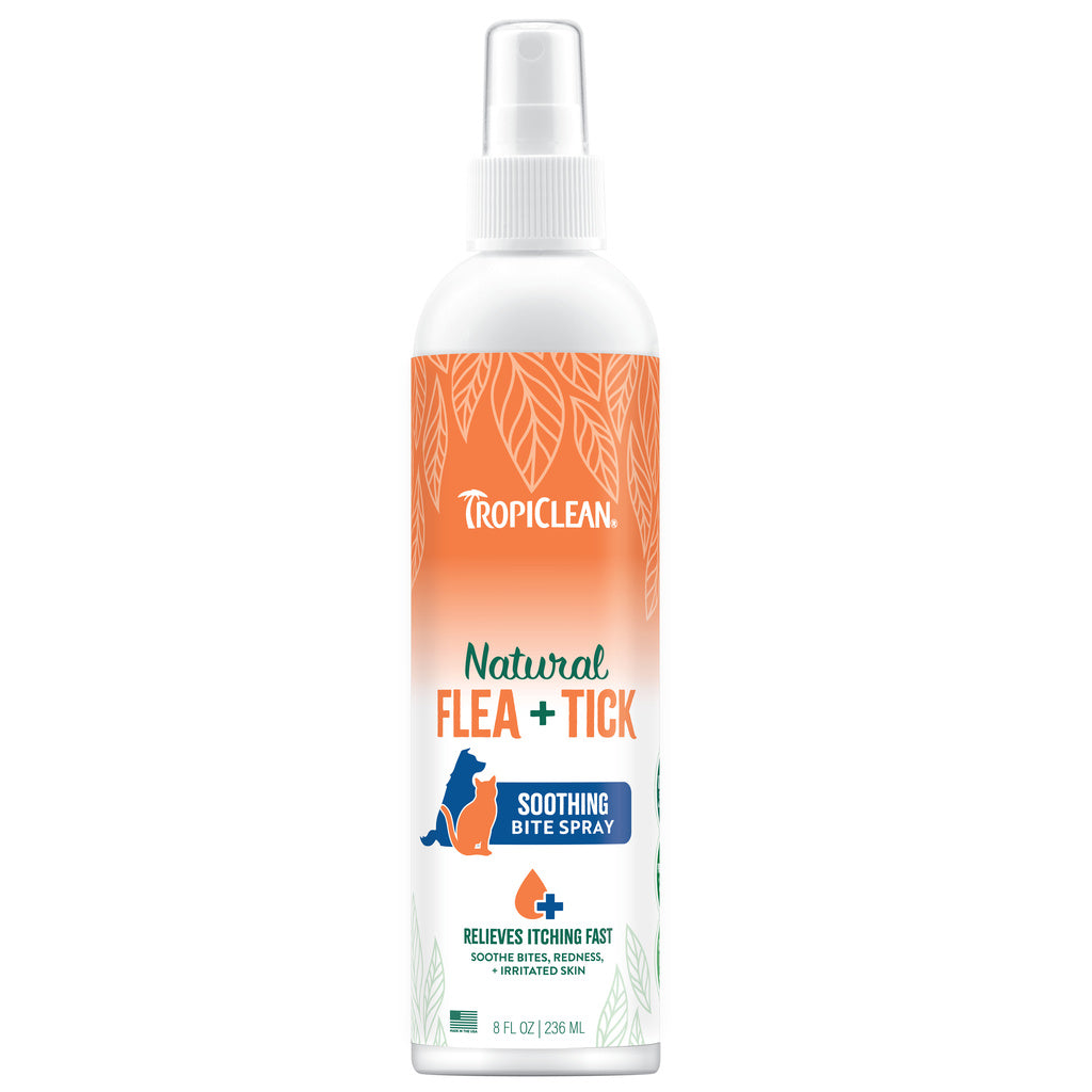 TropiClean Natural Flea & Tick Bite Relief Spray for Dogs & Cats, 8 oz