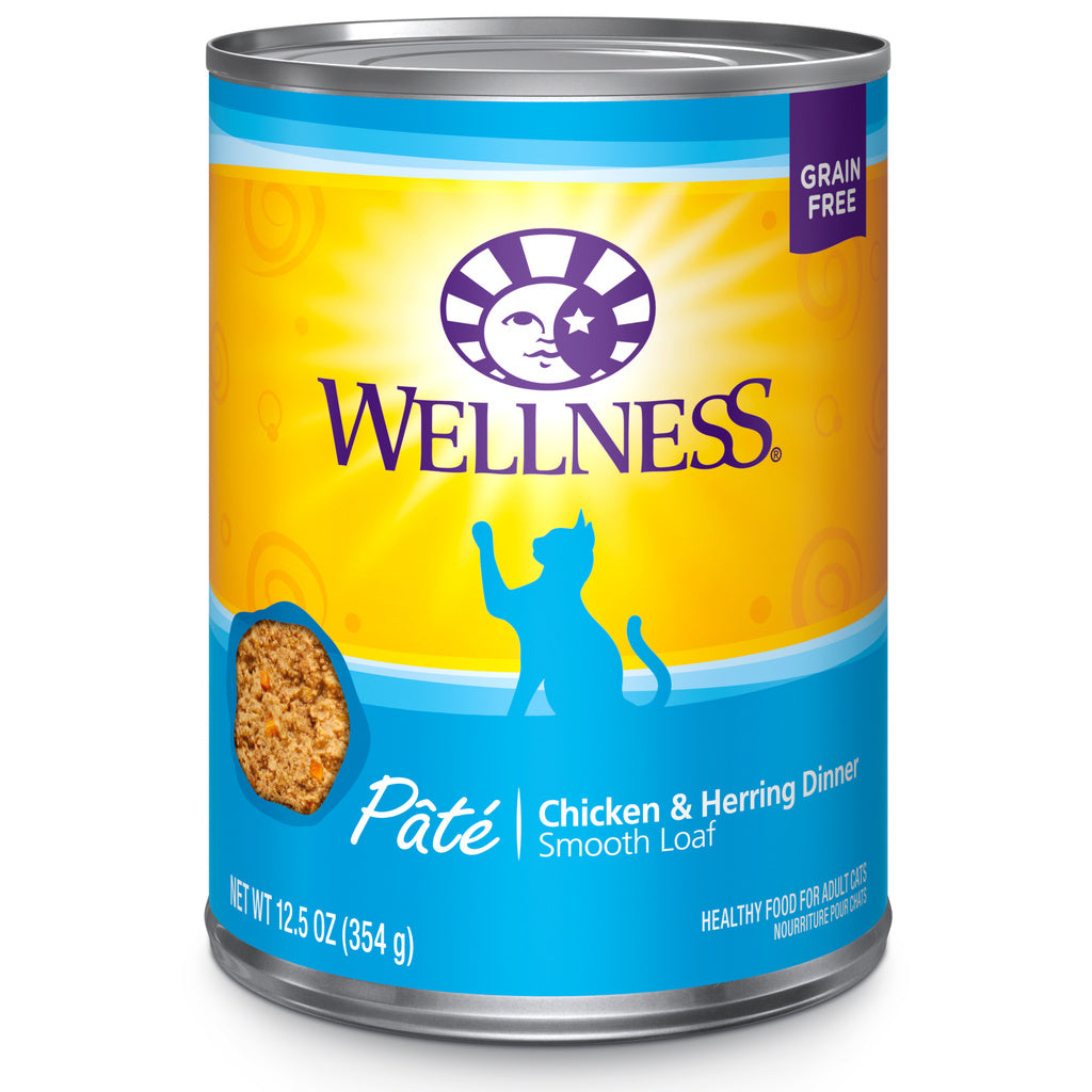 Wellness Complete Health Chicken & Herring Pate Grain-Free Cat Food, 12.5 oz