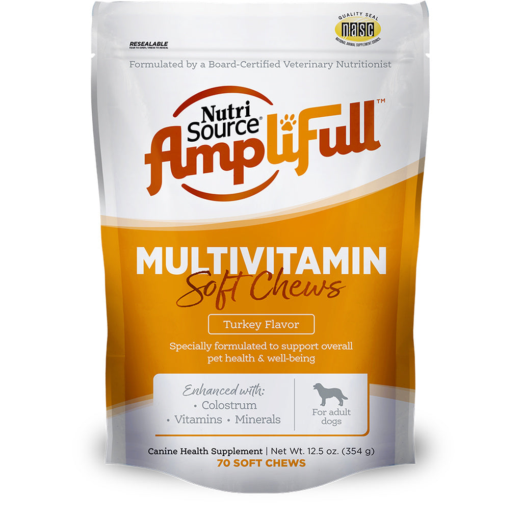 NutriSource AmpliFull Turkey Multivitamin Soft Chews for Dogs - 70 Count