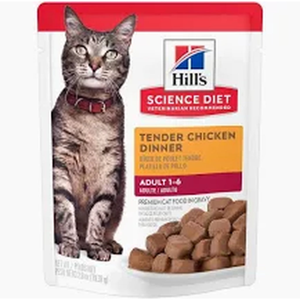 Hill's Science Diet Adult Tender Chicken Dinner Wet Cat Food, 2.8 oz Pouch