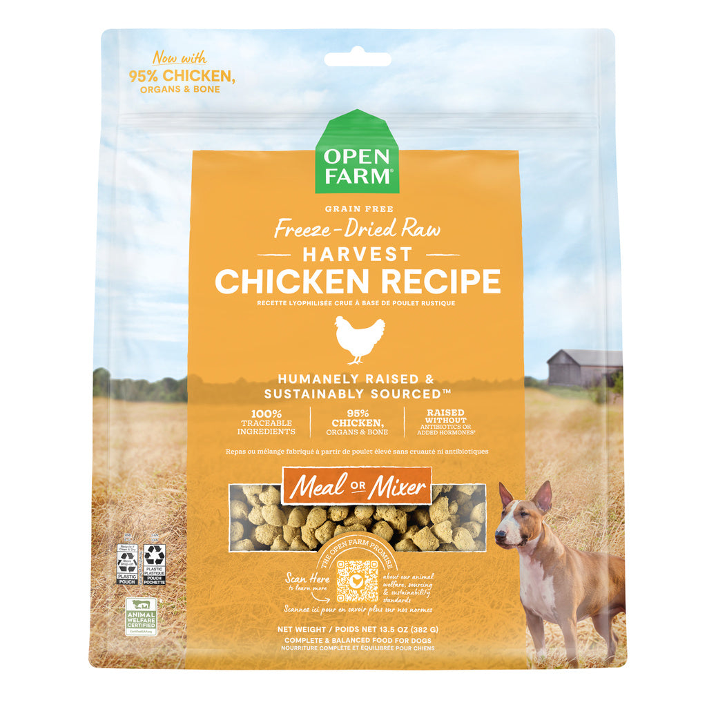 Open Farm Freeze Dried Raw Dog Food, Harvest Chicken, 13.5 oz