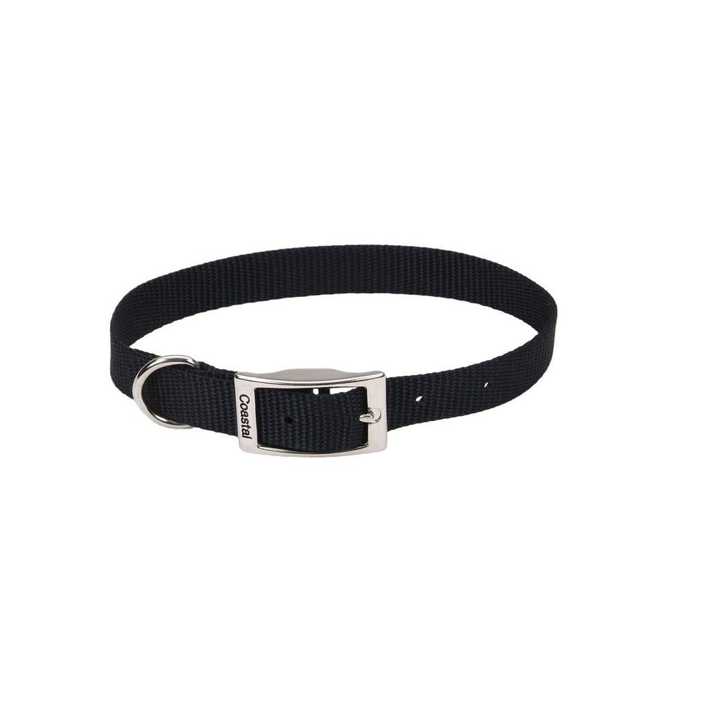 Coastal Single-Ply Nylon Dog Collar - Black, Medium, 3/4" x 18"