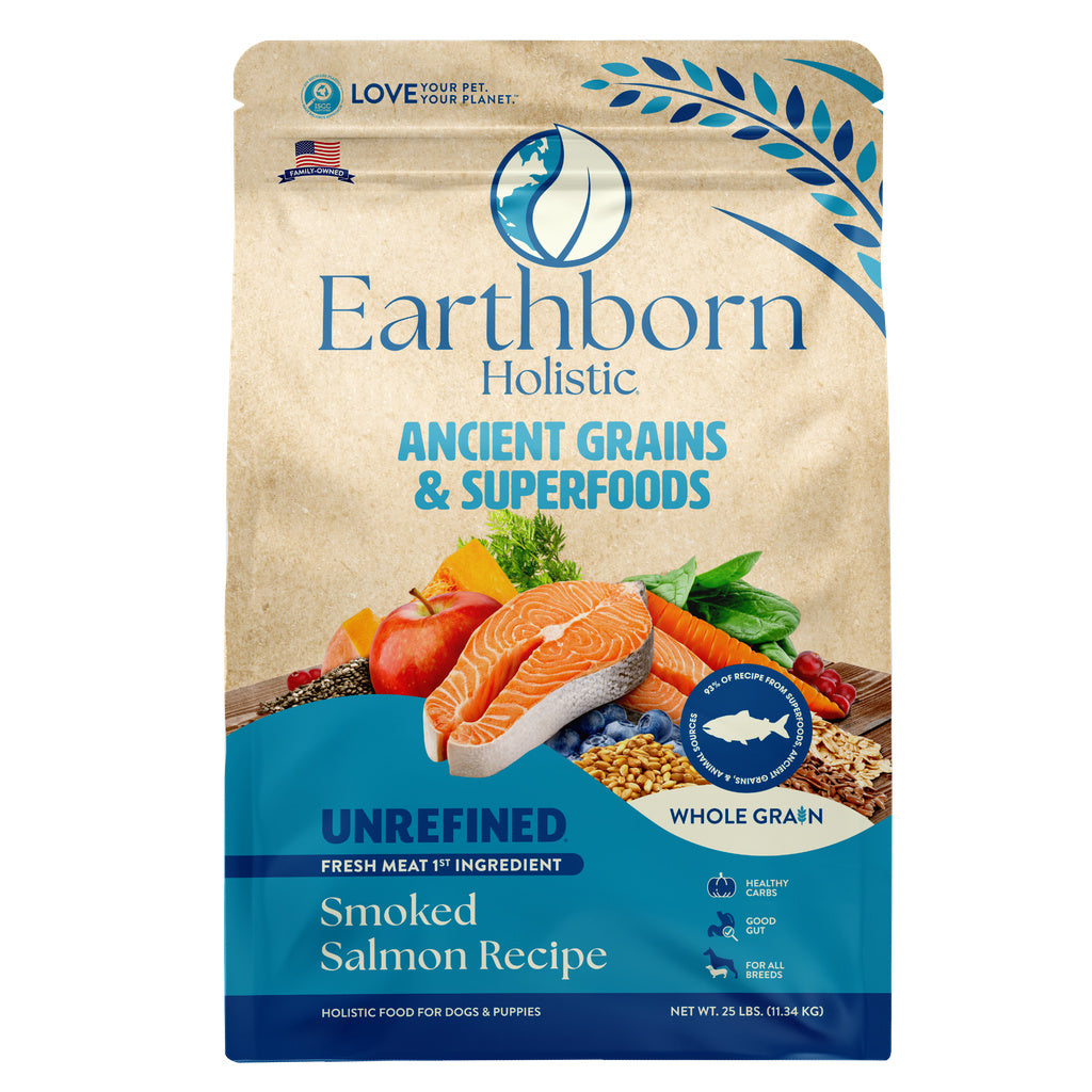 Earthborn Holistic Unrefined Smoked Salmon & Ancient Grains Dry Dog Food, 25 lb