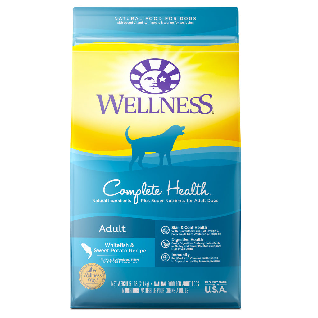 Wellness Complete Health Whitefish & Sweet Potato Recipe Dry Dog Food, 5 lb Bag