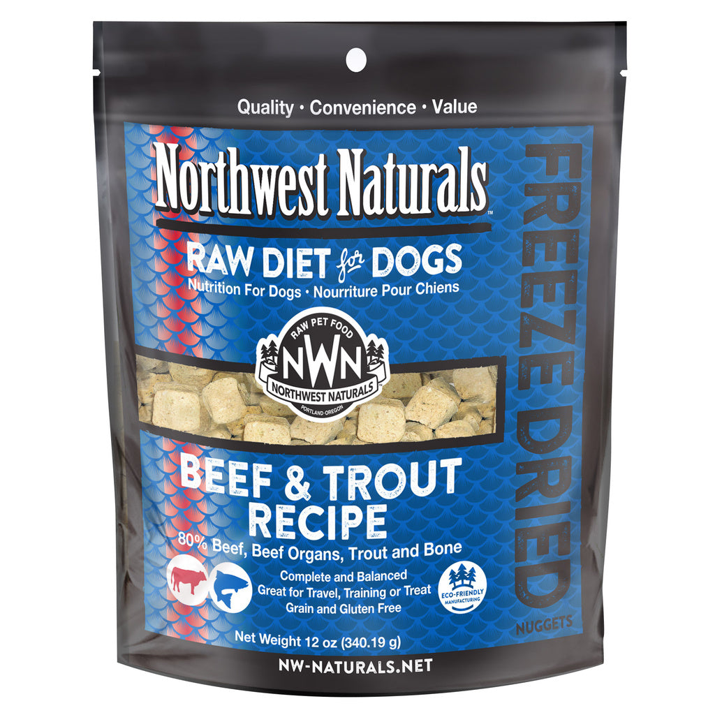 Northwest Naturals Freeze Dried Dog Nuggets Beef & Trout 12 oz