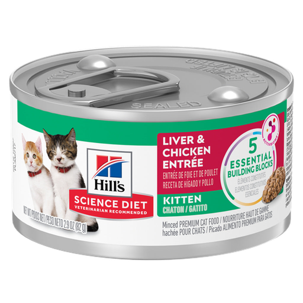 Hill's Science Diet Kitten Liver & Chicken Entree Wet Canned Cat Food, 5.5 oz