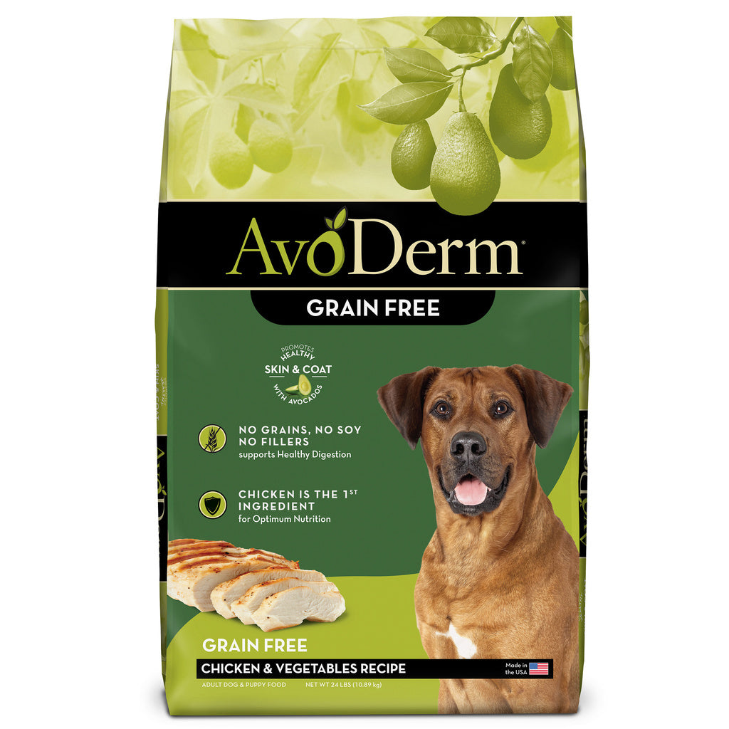 AvoDerm Grain Free Chicken & Vegetables Recipe Dry Dog Food, 24 lb Bag
