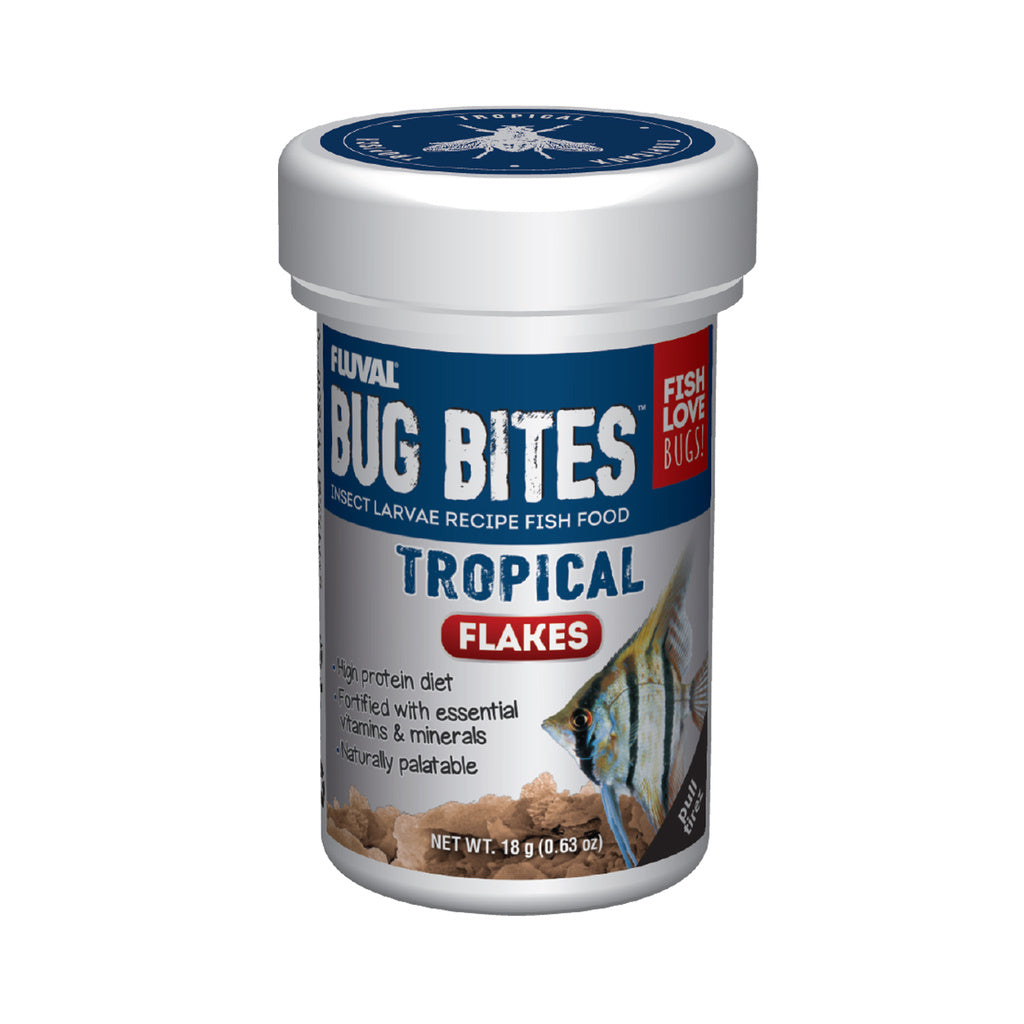 Fluval Bug Bites Tropical Flakes - Fish Food - 0.63 oz / 18g