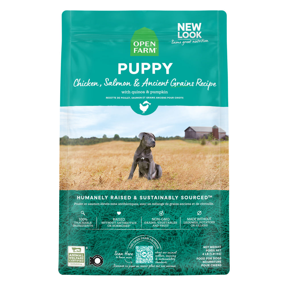 Open Farm Ancient Grains Puppy Food, Chicken & Salmon Recipe, 4lb Bag