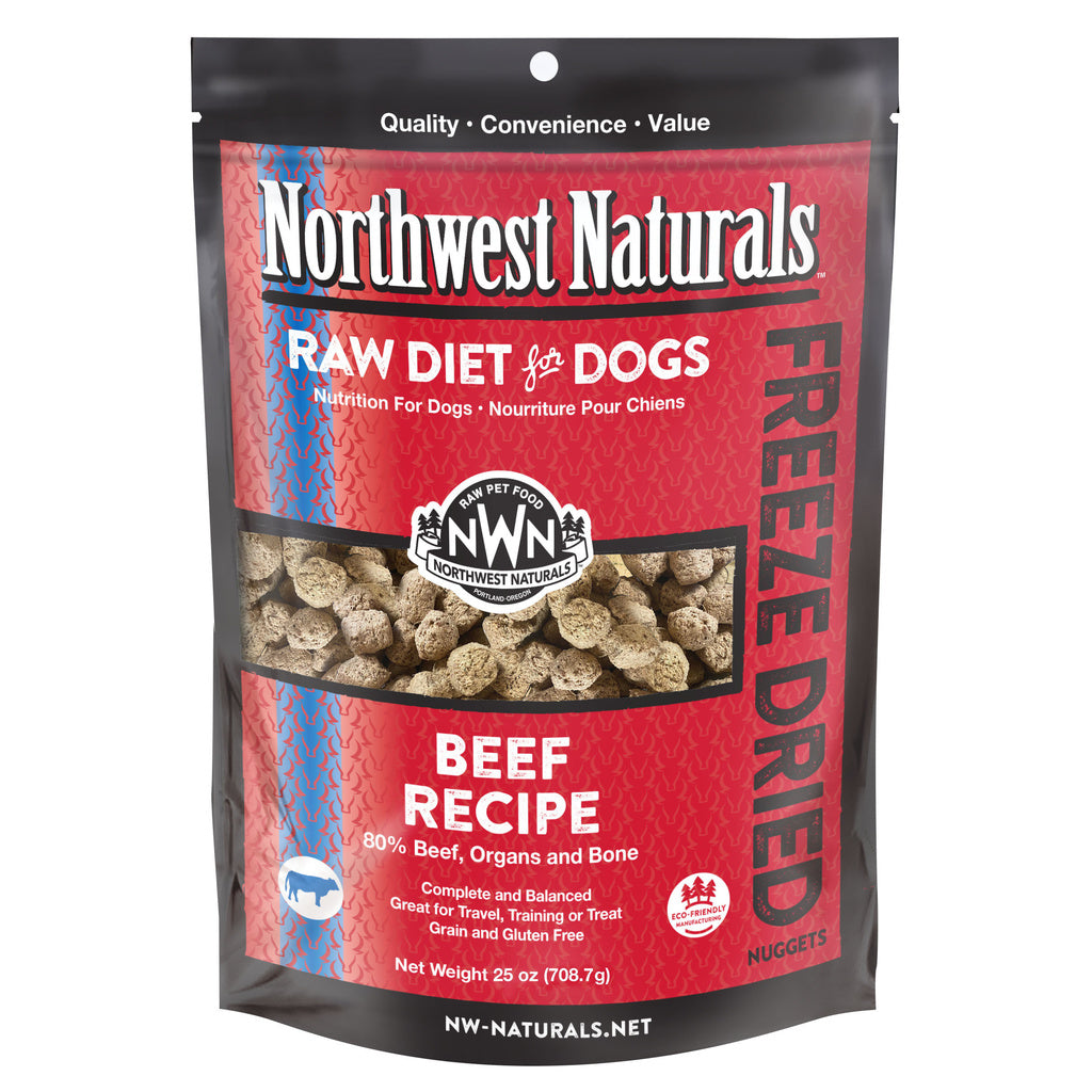 Northwest Naturals Freeze Dried Beef Dog Food Nuggets, Raw, Grain-Free, 25 oz