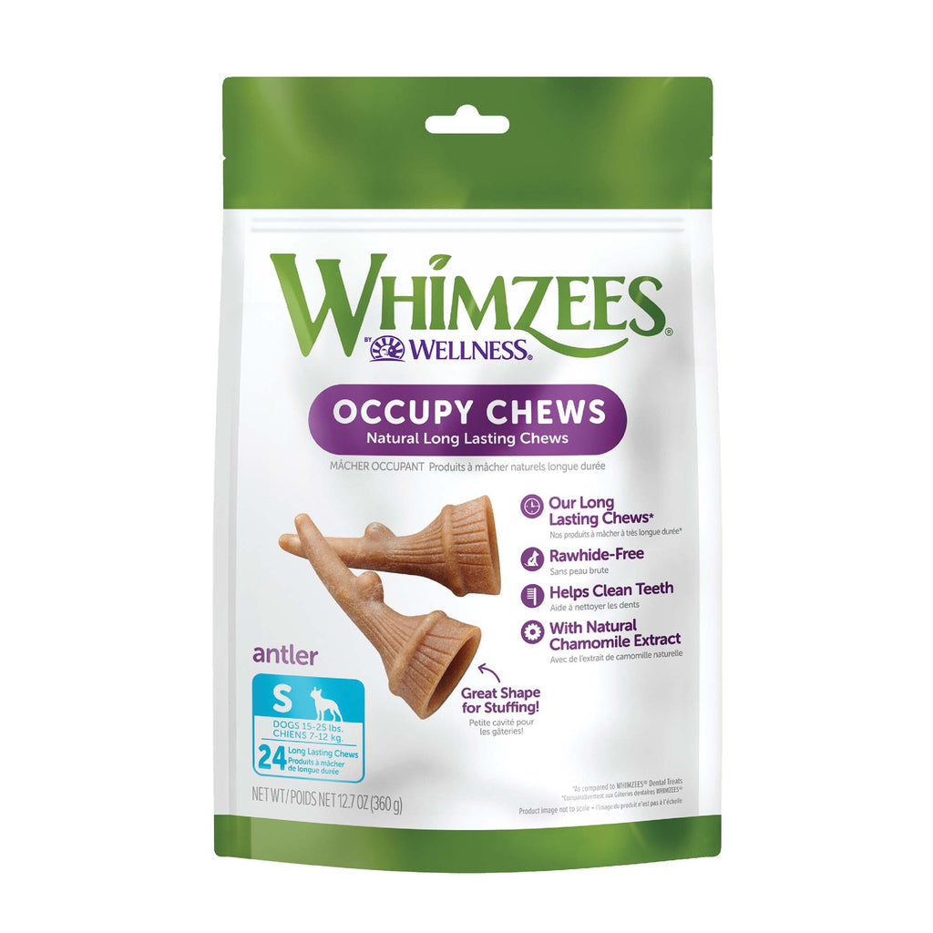 Whimzees Occupy Antler Small Dog Chews, 12.7oz - Natural Dental Treats