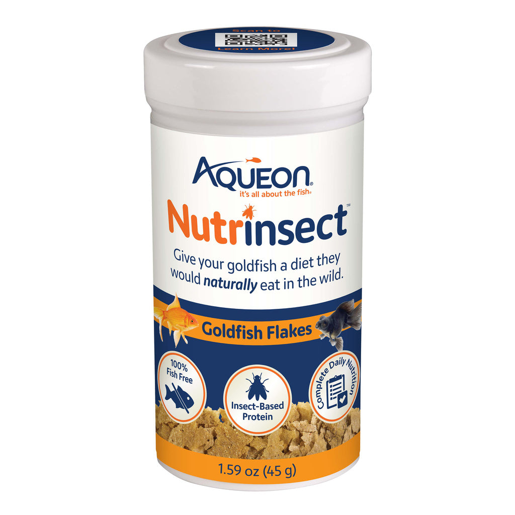 Aqueon Nutrinsect Goldfish Flakes, Fish-Free Food, 1.59 oz