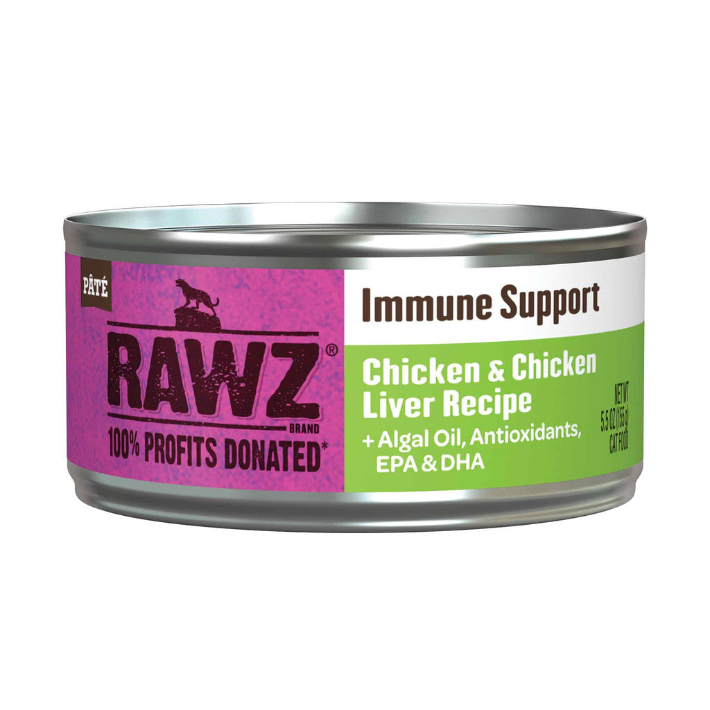 Rawz Immune Support Chicken & Chicken Liver Cat Food, 5.5 oz Can