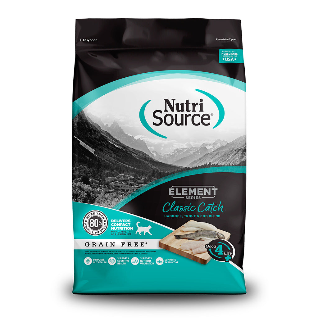 NutriSource Element Classic Catch Grain-Free Dry Cat Food, Haddock, Trout & Cod Blend, 4 lb