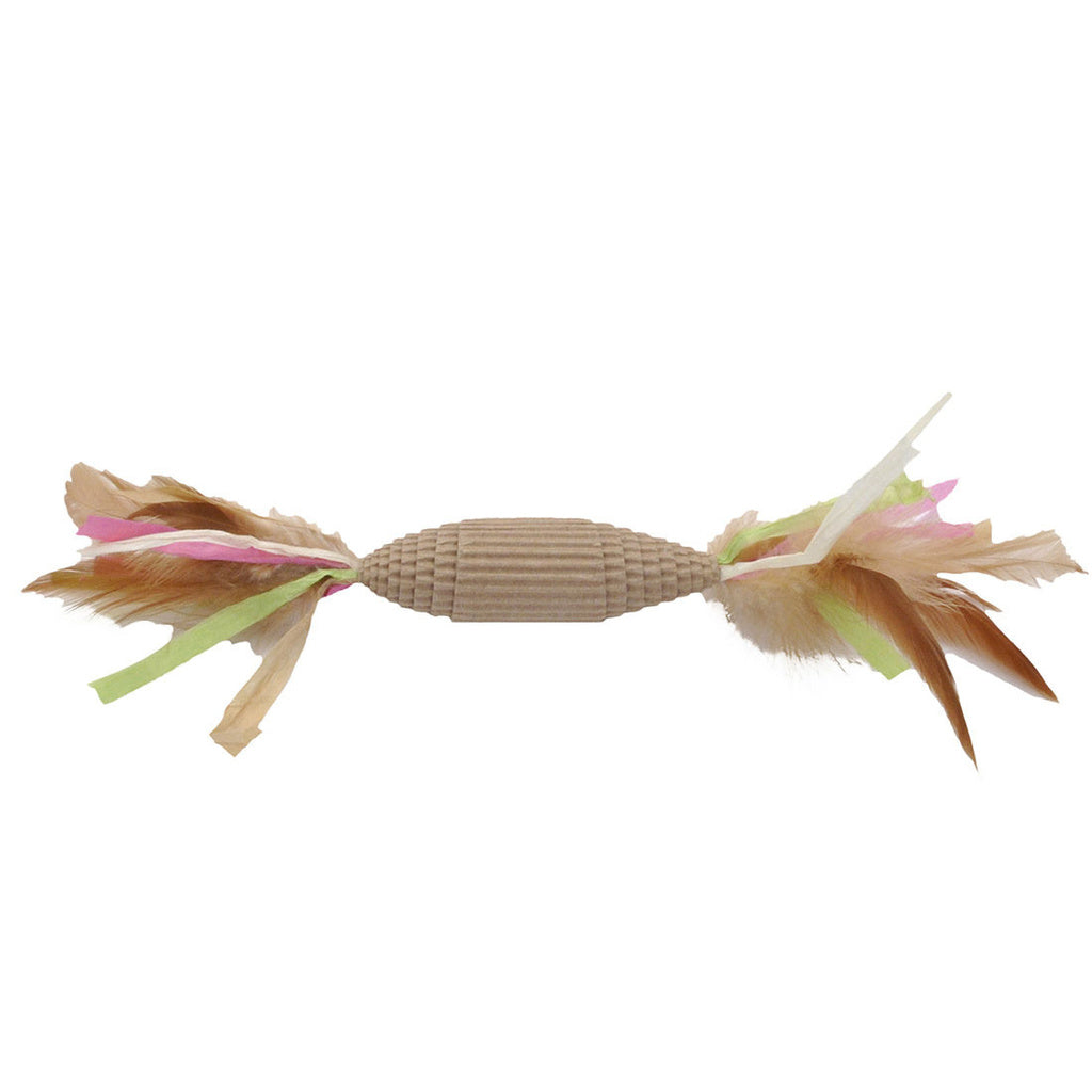 Coastal Pet Turbo Natural Cat Toy Candy Corrugated with Feather 9-Inch