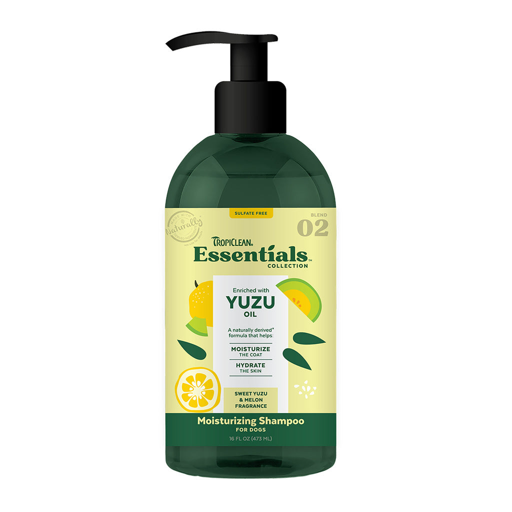 TropiClean Essentials Moisturizing Yuzu Fruit Dog Shampoo - 16 oz