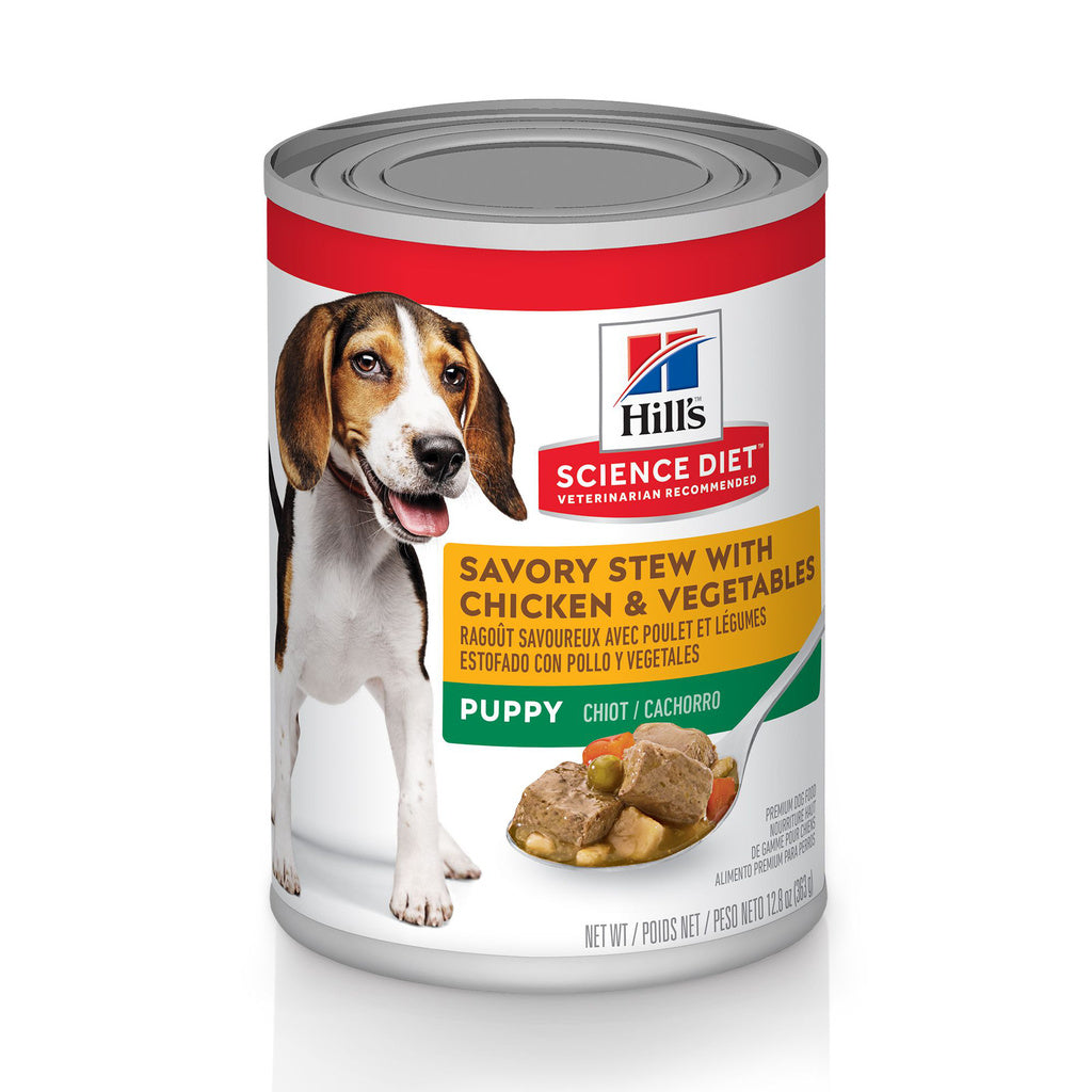 Hill's Science Diet Puppy Savory Stew Chicken & Vegetables Wet Dog Food, 12.8 oz Can