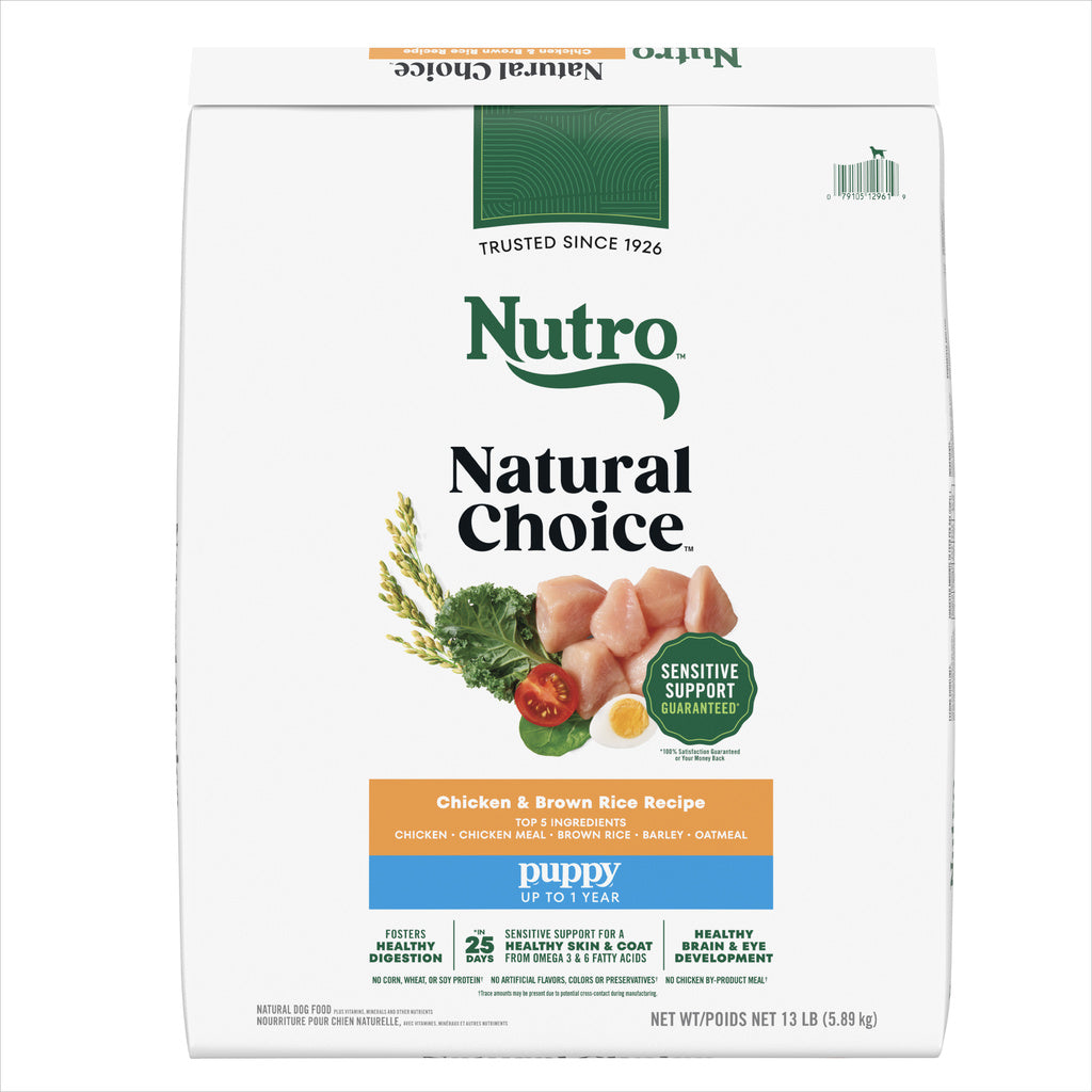 Nutro Natural Choice Puppy Food, Chicken & Brown Rice Recipe, Dry Dog Kibble, 13 lbs