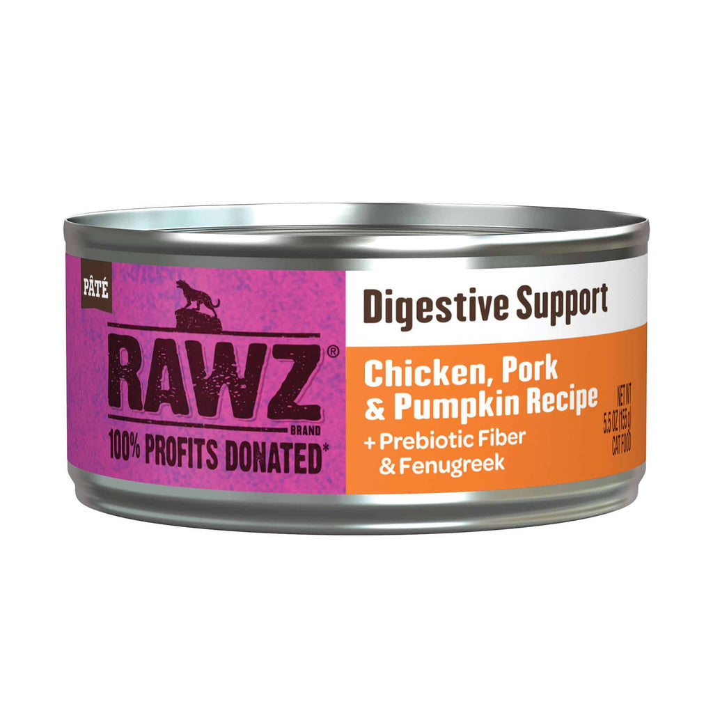 RAWZ Digestive Support Cat Food, Chicken, Pork & Pumpkin Pate, 5.5 oz Can