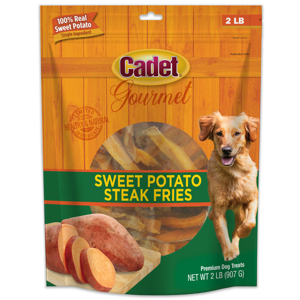 Cadet Gourmet Sweet Potato Steak Fries Dog Treats, 2 lb - Healthy, Natural, Single Ingredient