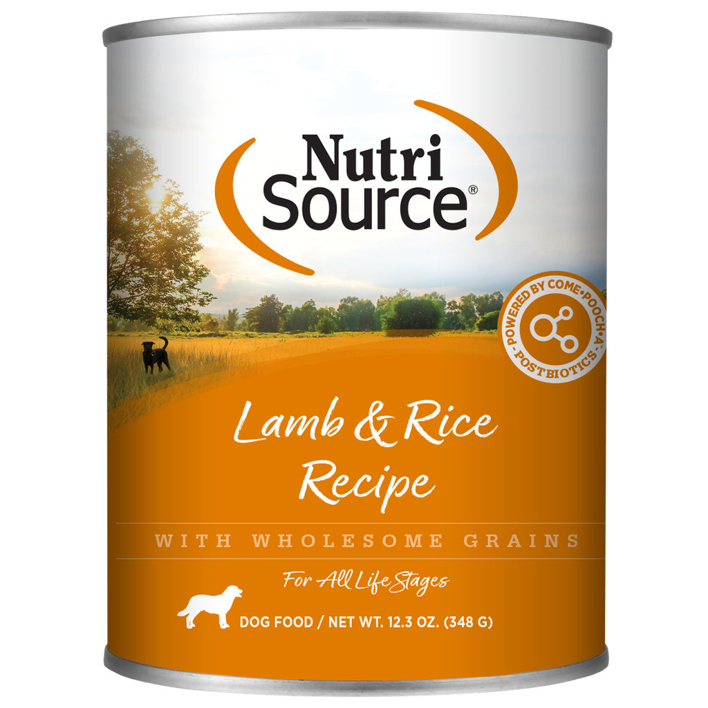NutriSource Lamb & Rice Wet Dog Food - 12.3 oz Can - Grain Inclusive Recipe
