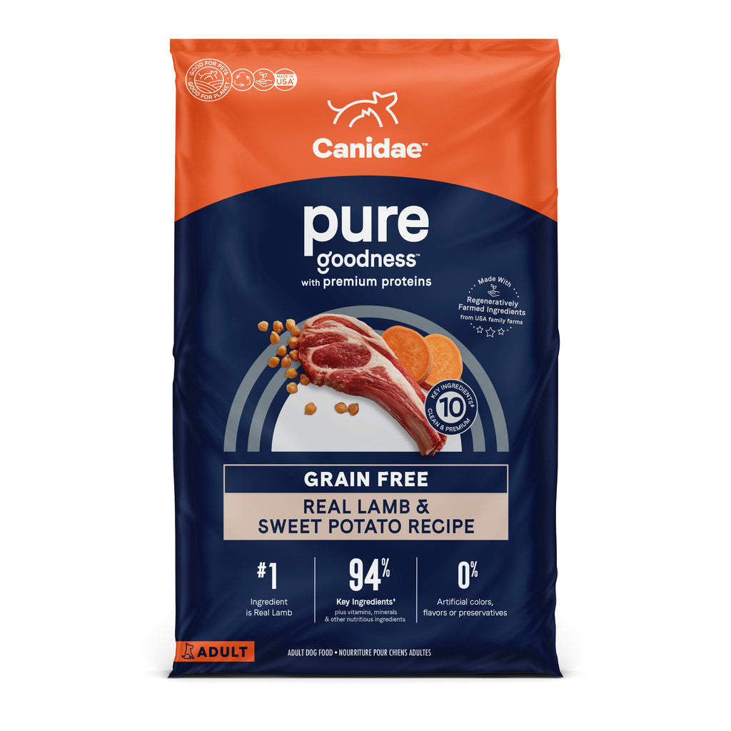Canidae PURE Grain-Free Lamb & Sweet Potato Recipe Dry Dog Food, 22-24 lb Bag