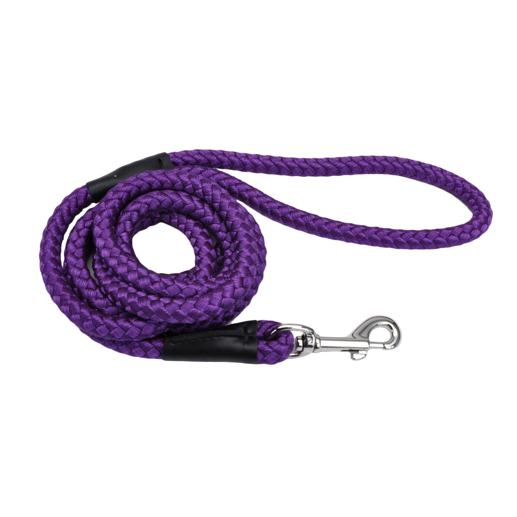 Coastal Pet Rope Dog Leash - Purple, 1/2 inch x 6 ft - Tangle-Free Walking