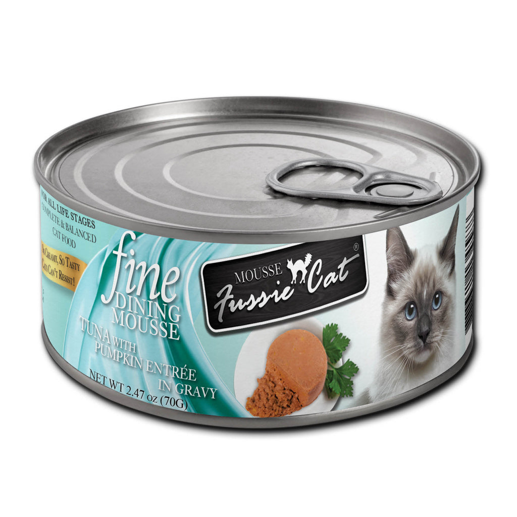 Fussie Cat Fine Dining Mousse Tuna & Pumpkin Entrée Wet Cat Food, 2.47oz Can