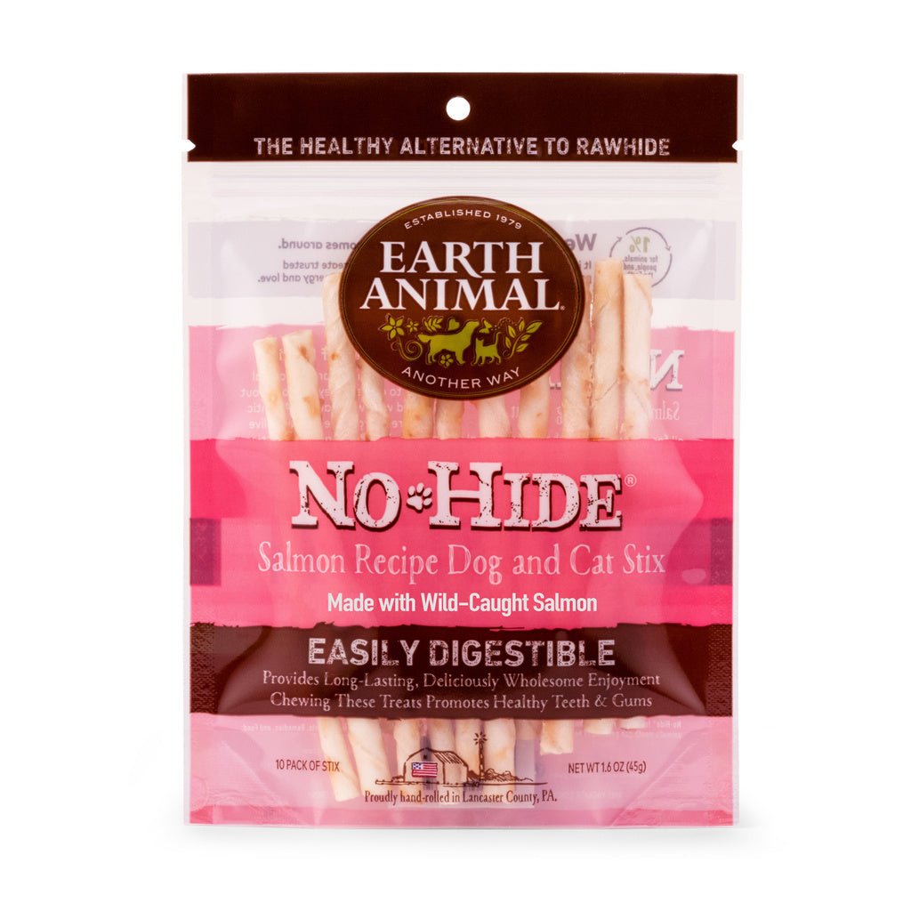 Earth Animal No-Hide Salmon Stix 10 Pack - Rawhide Alternative Dog Chews