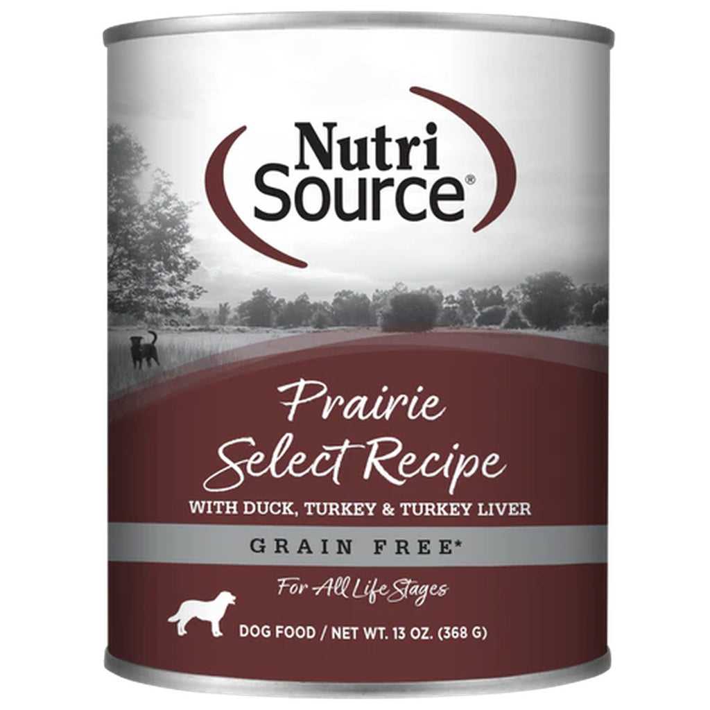NutriSource Grain Free Prairie Select Canned Dog Food, 12.3 oz