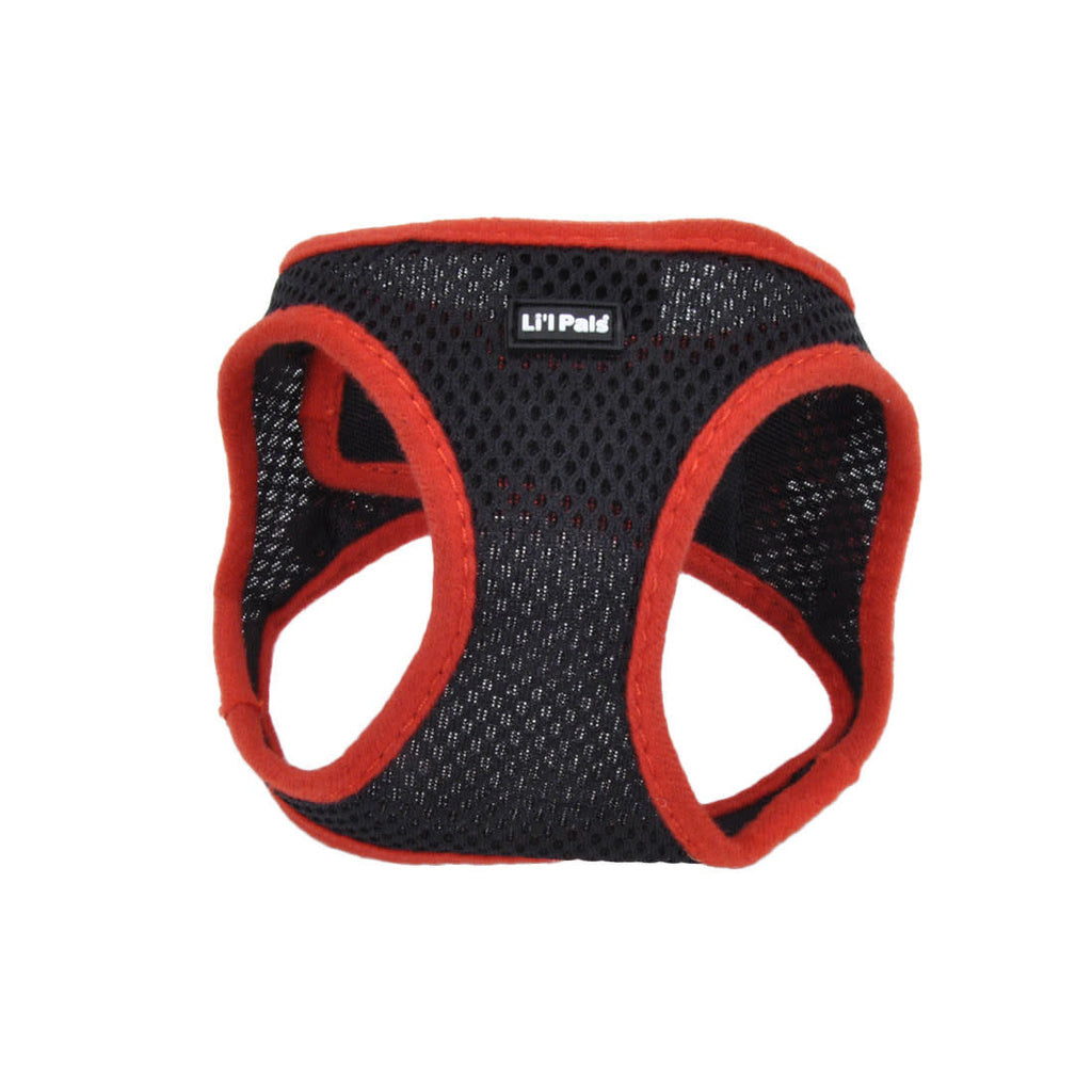 Li'l Pals Comfort Mesh Dog Harness, Black, 3/8" x 10"-12", Small Breed, Adjustable, Breathable