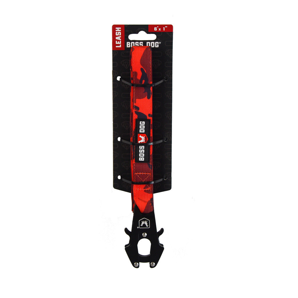 Boss Dog Tactical Dog Leash - 6 ft, Red Camo