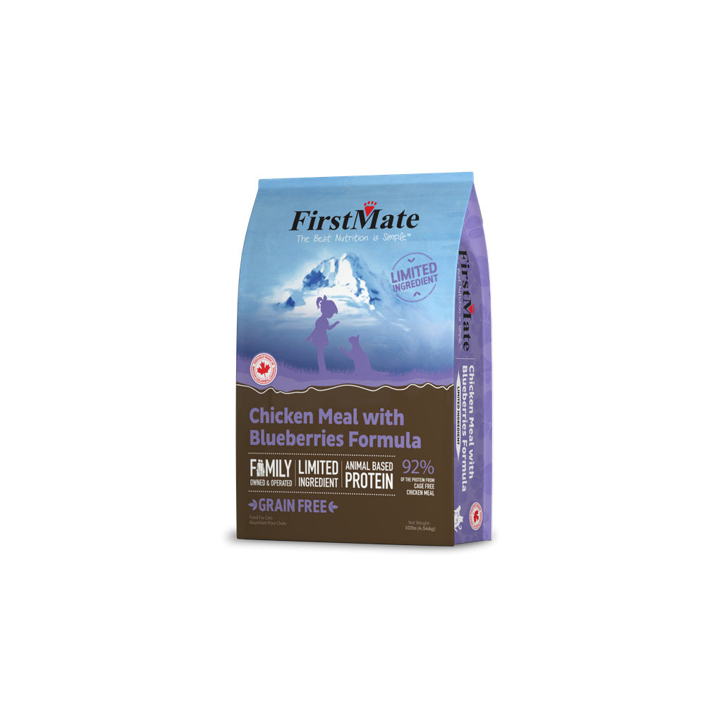 FirstMate Cat Dry Food, Limited Ingredient, Chicken & Blueberries, Grain-Free, 10 lb