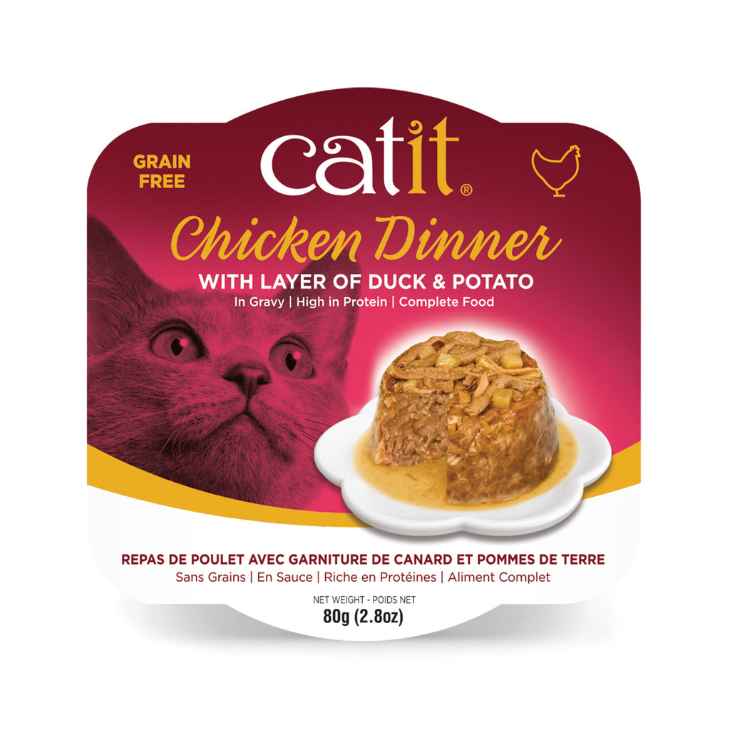 Catit Chicken Dinner Wet Cat Food, Duck & Potato, 2.8 oz Pouch