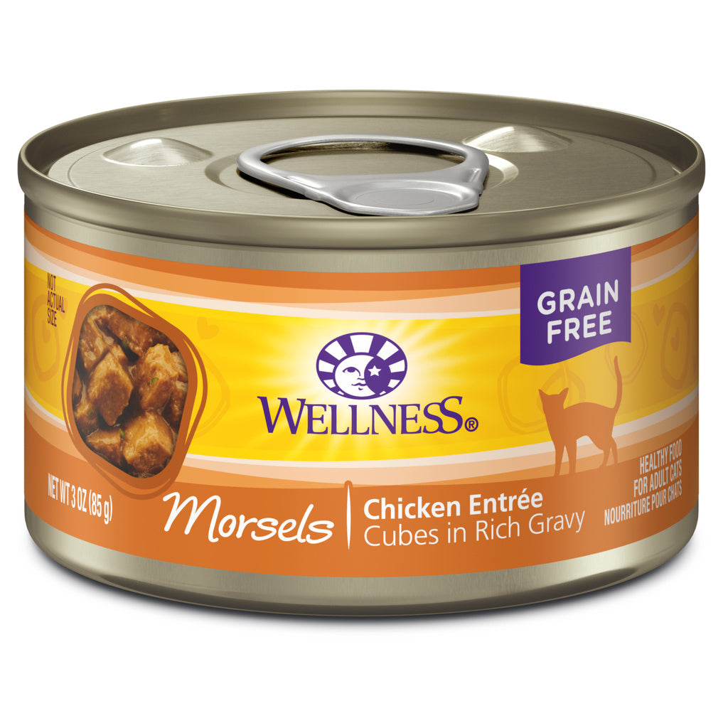 Wellness Complete Health Morsels Chicken Entree Grain-Free Canned Cat Food, 3 oz