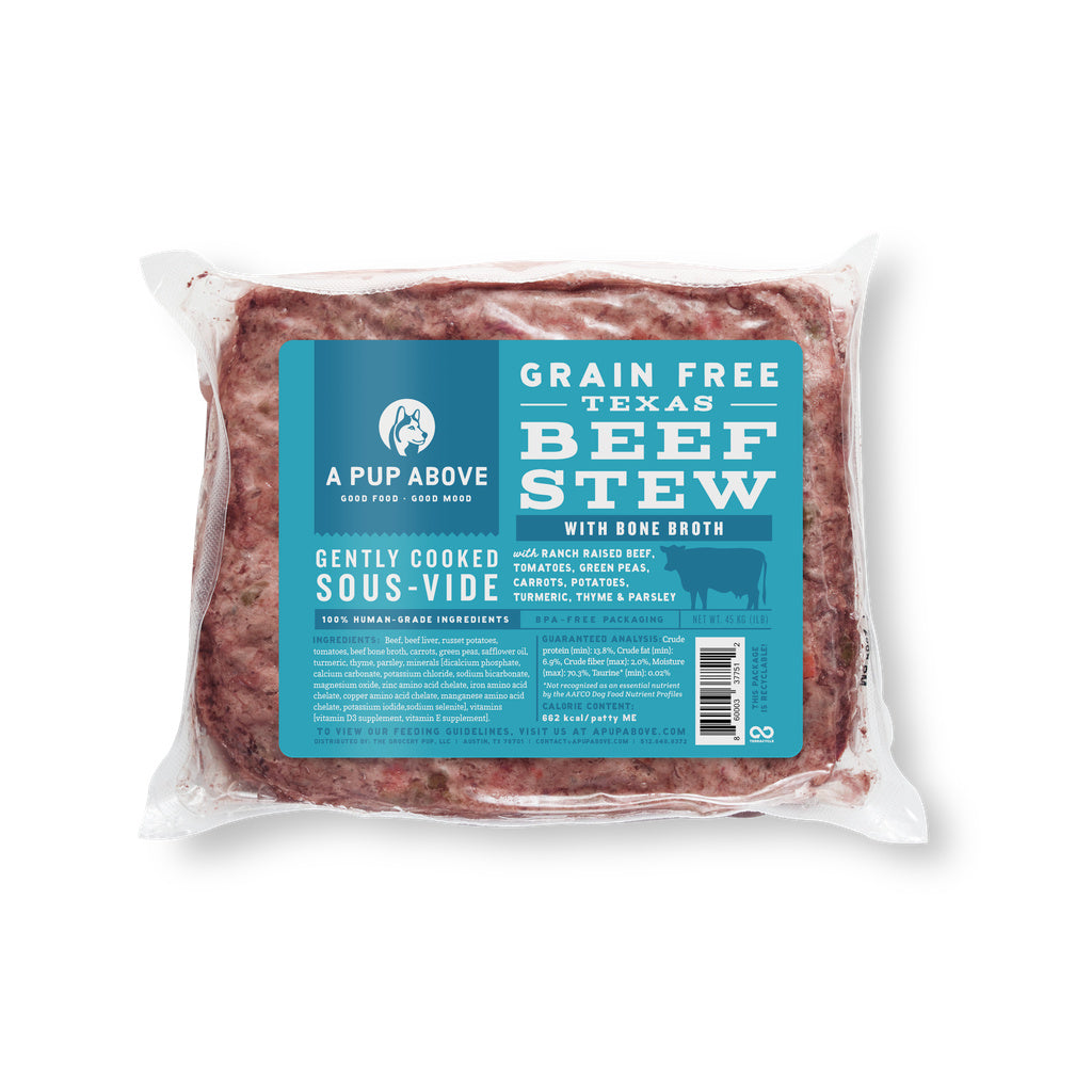 A Pup Above Texas Beef Stew Gently Cooked Dog Food, 1 lb Grain-Free Recipe