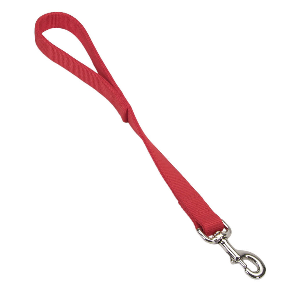 Coastal Double-Ply Nylon Traffic Dog Leash, Red, 1" x 24" - Short Lead for Training & Safety