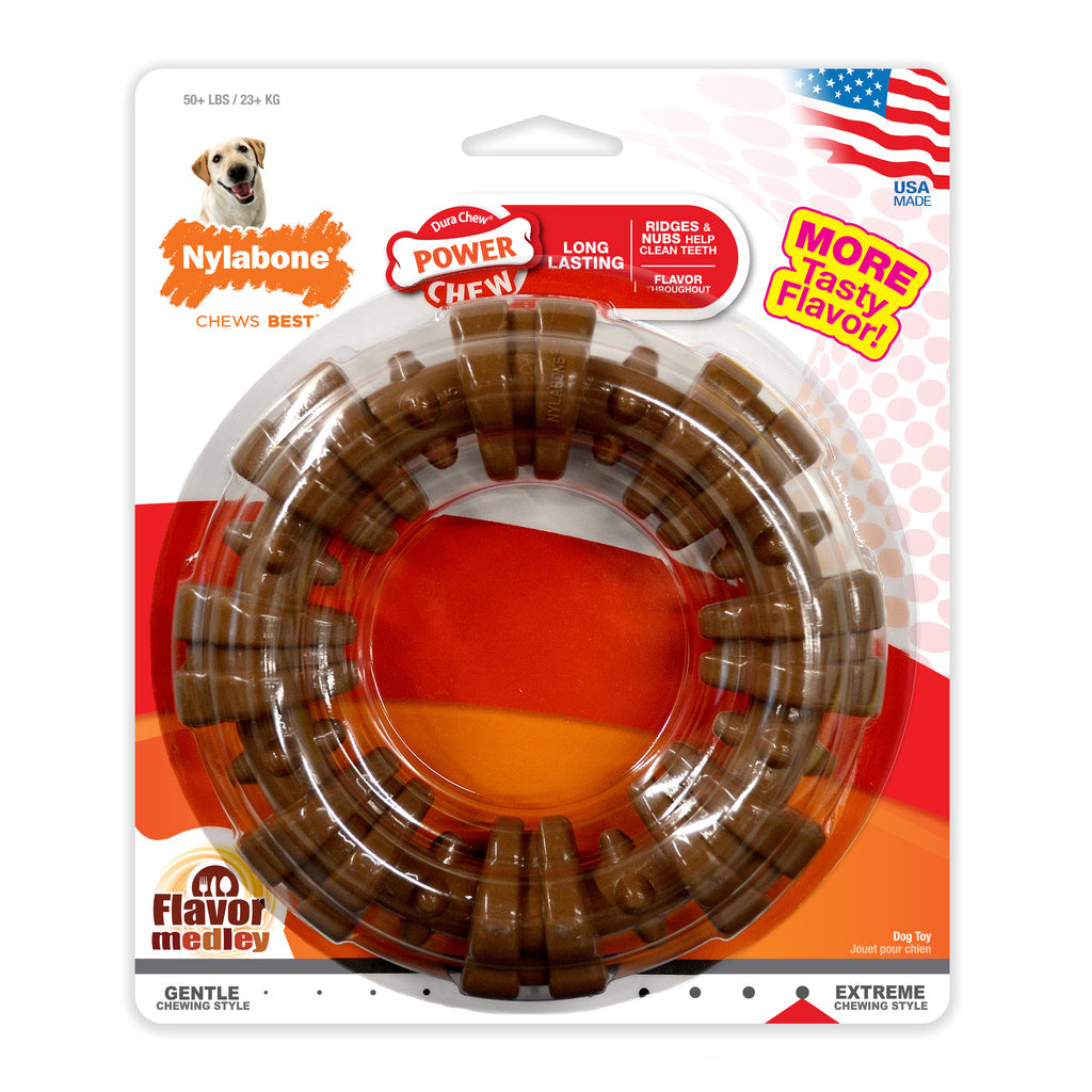 Nylabone Dura Chew Textured Ring - Flavor Medley, Souper/X-Large, Dog Chew Toy