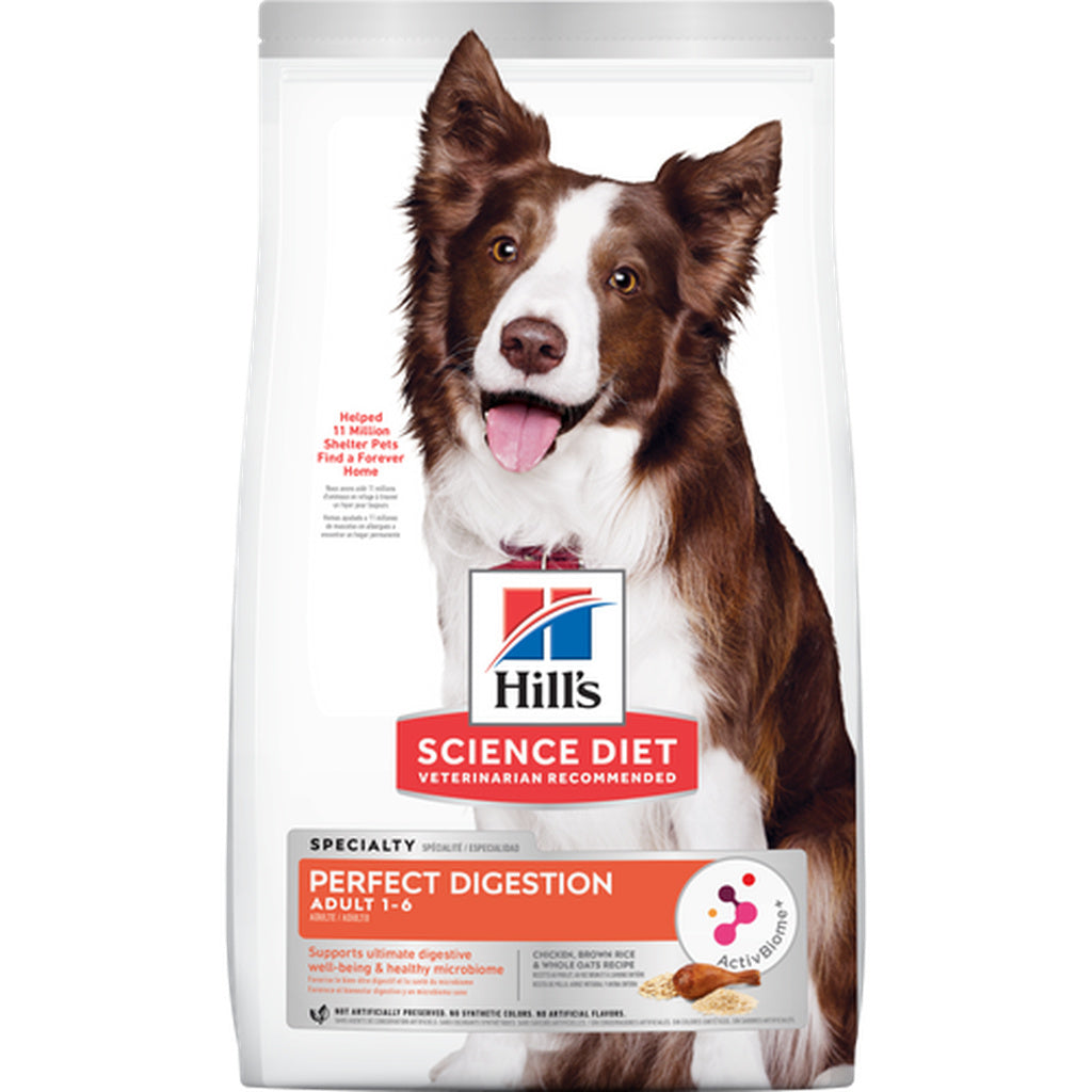 Hill's Science Diet Adult Perfect Digestion Chicken, Brown Rice & Oats Dry Dog Food, 3.5 lb Bag