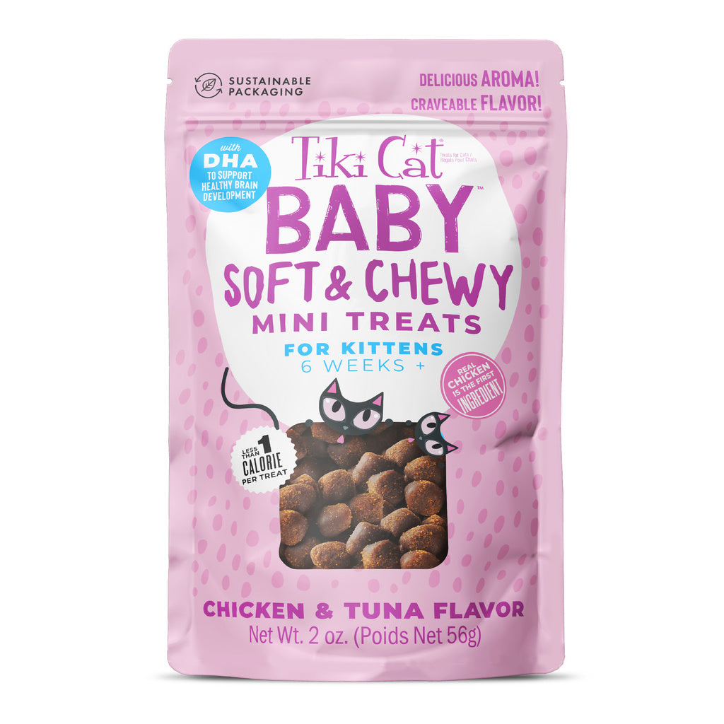 Tiki Cat Baby Soft & Chewy Chicken Flavor Kitten Treats, 2 oz Pouch