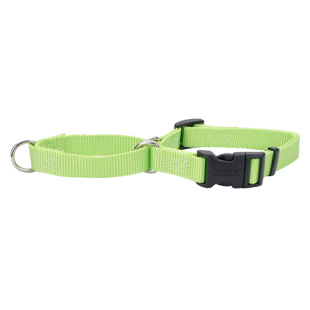 Coastal No! Slip Martingale Dog Collar with Buckle 3/4" x 22" Lime Green