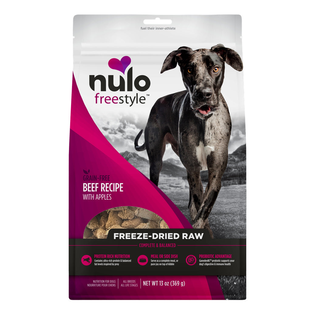 Nulo Freestyle Freeze-Dried Raw Beef with Apples Dog Food, Grain-Free, 13 oz