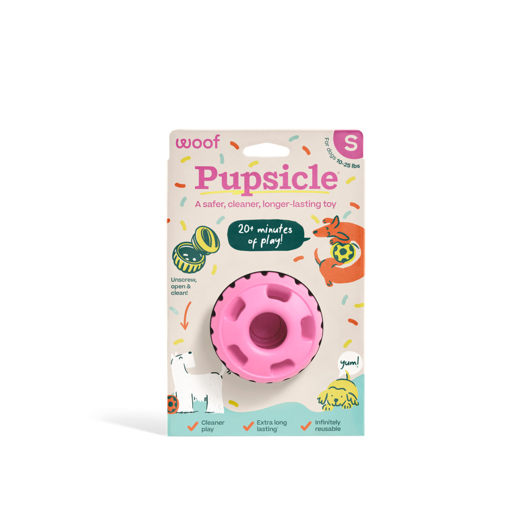Woof Party Pupsicle - Long-Lasting Interactive Dog Toy, Birthday Gift, Small Dog - Party Pink