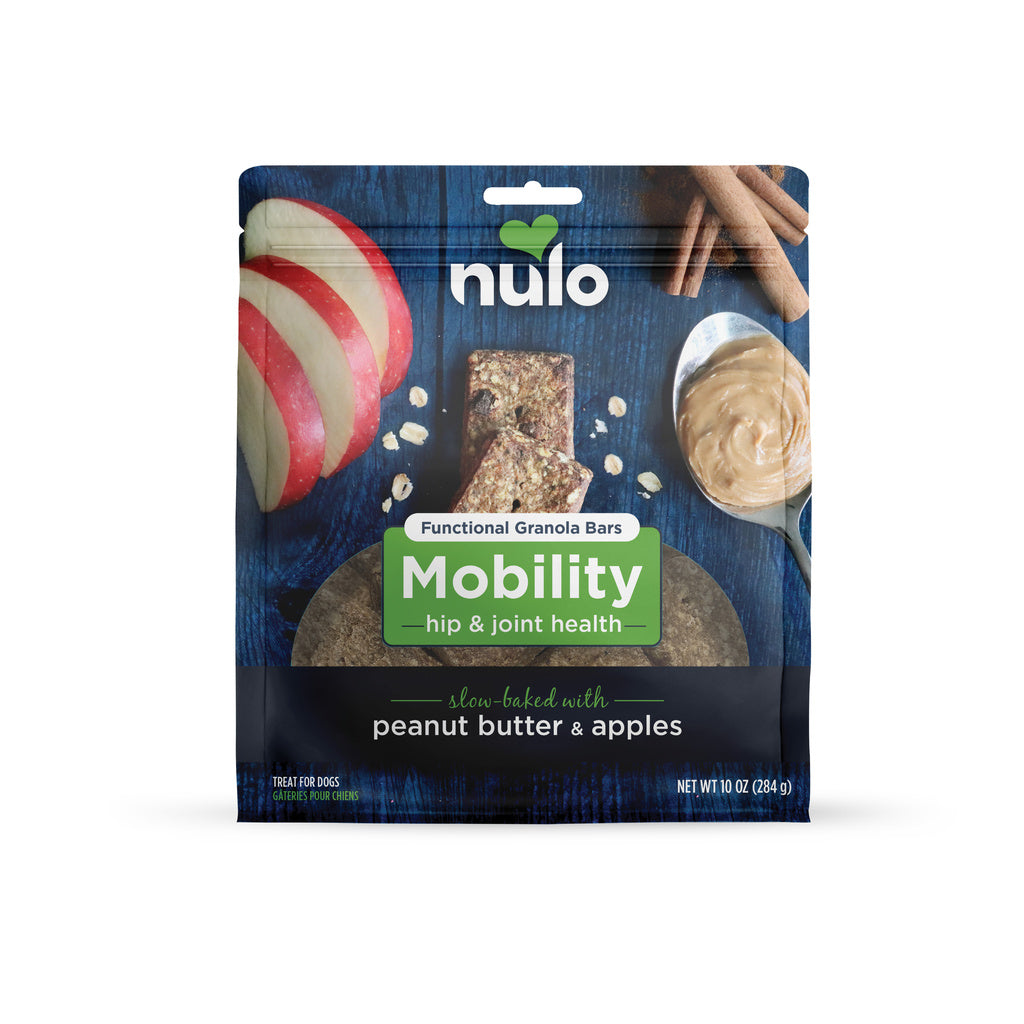 Nulo Mobility Functional Granola Bars Dog Treats - Peanut Butter & Apples - 10 oz Bag - Hip & Joint Health