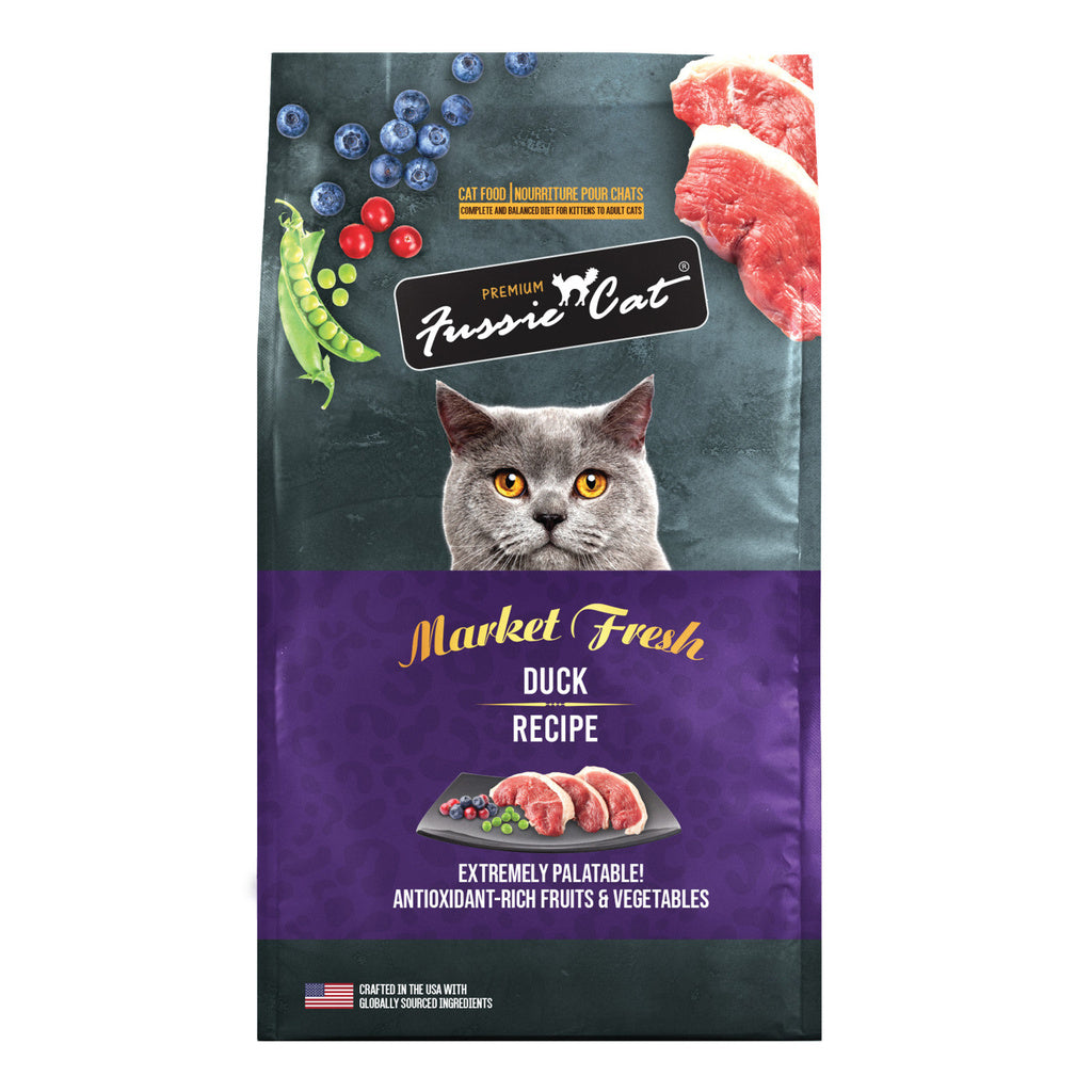 Fussie Cat Market Fresh Duck Formula Dry Cat Food 3.5lb, Grain-Free Recipe
