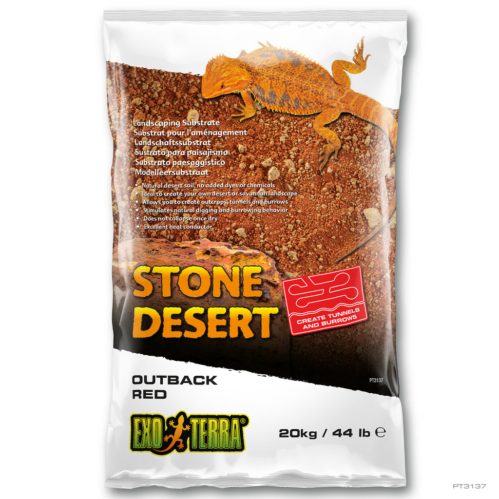 Exo Terra Stone Desert Outback Red Substrate - Natural Sculpting Sand - 11 lb / 5 kg